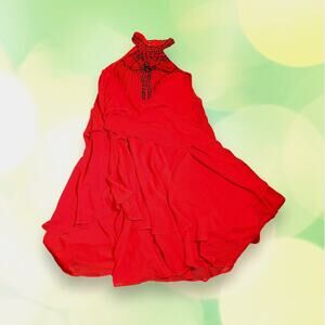 TS Couture NWT Formal Red Sequin Halter Party Prom Mini Dress Size XL